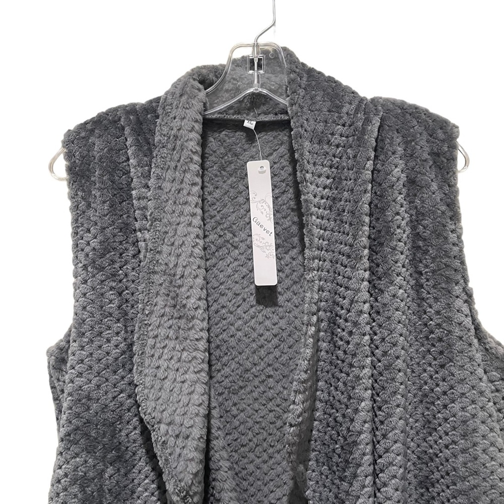Gaovot Textured Open Sleeveless Vest Grey Women’s Size XL New - Picture 4 of 8